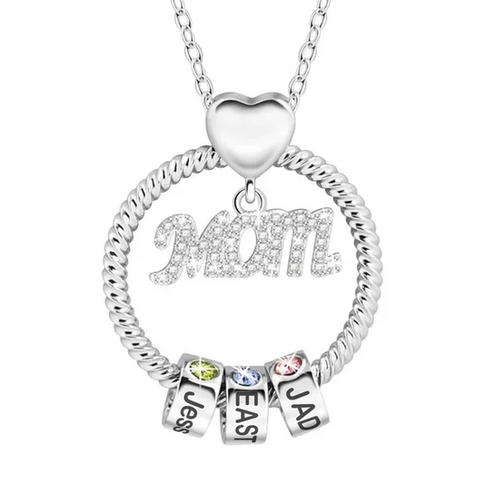 925 Sterling Silver Birthstone Name Mother's Love Necklace