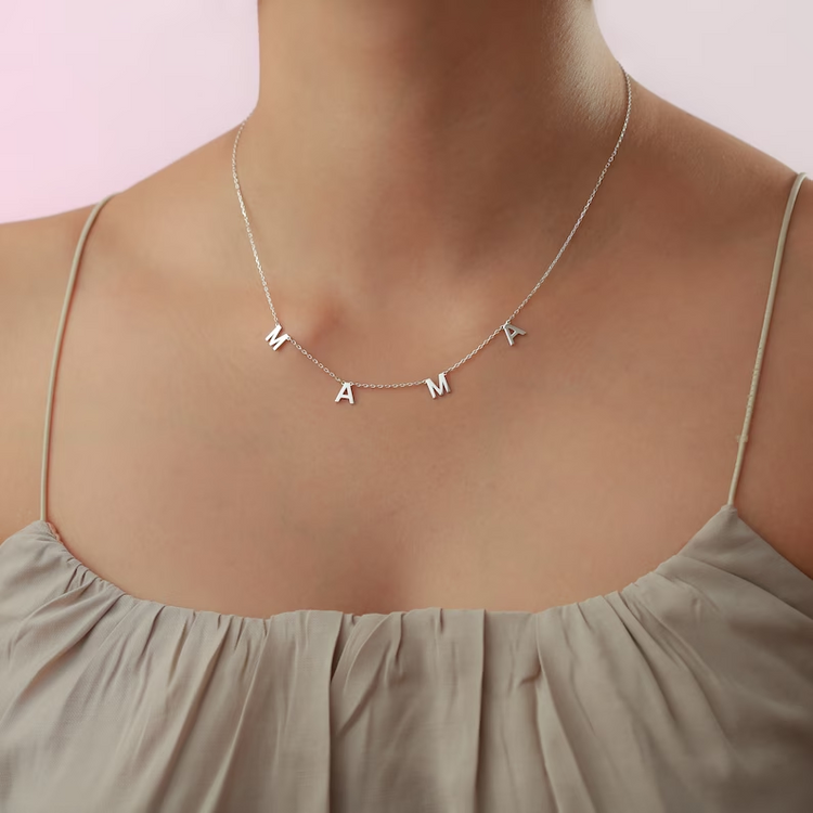 925 Sterling Silver A to Z Initial Choker Necklace Personalized Letter Name Necklace
