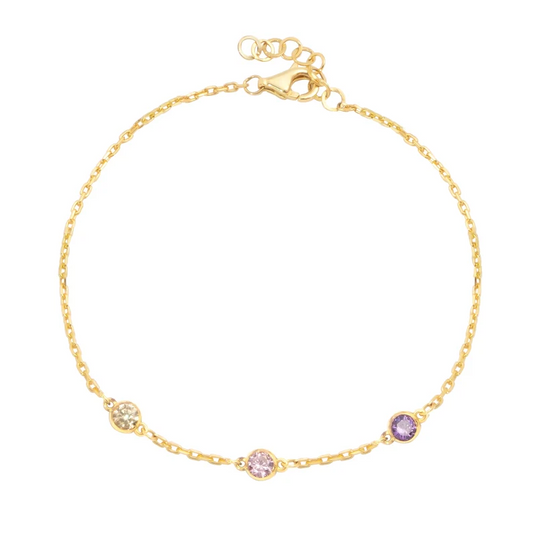 925 Sterling Silver Birthstone Bracelet for Mom