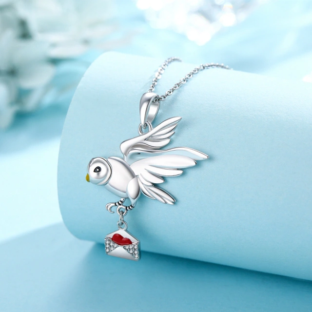 925 Sterling Silber Tauben umschlag Anhänger Halskette Liebesbrief Halsketten Schmuck Geschenk für Liebhaber