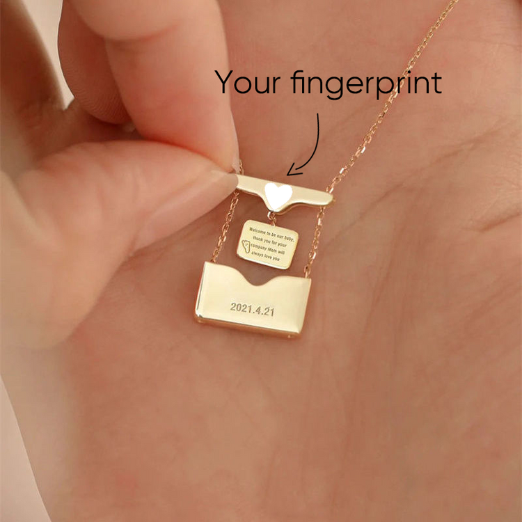 925 Sterling Silver Personalized Envelope Love Letter Locket Secret Message Necklace