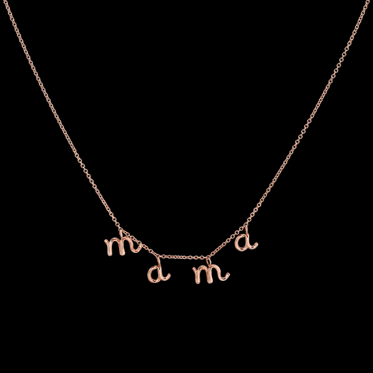 925 Sterling Silver Mini Letter Mama Necklace