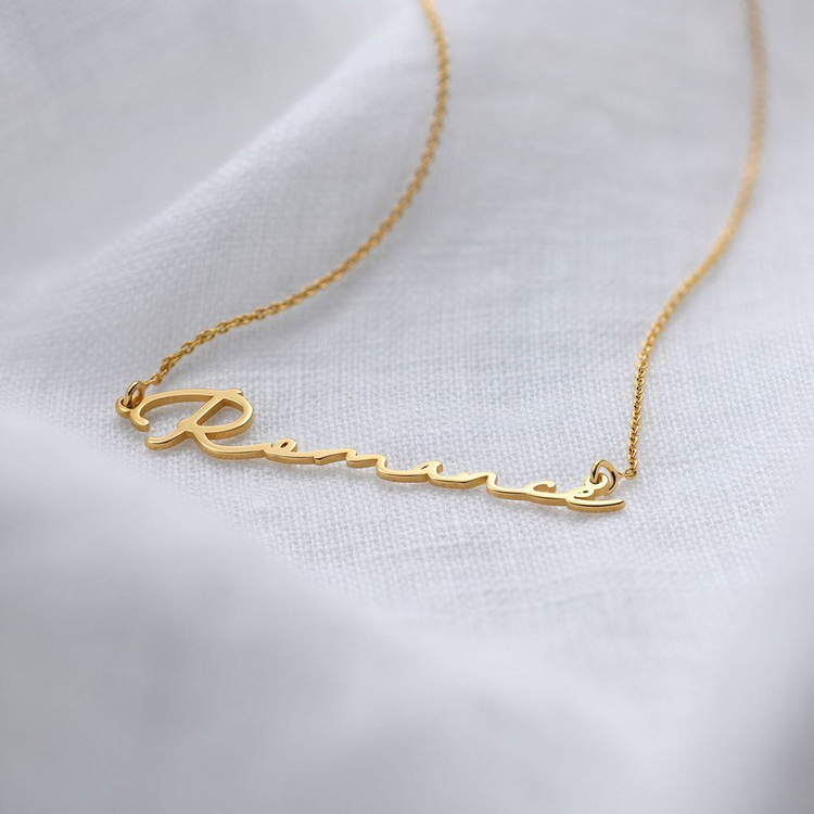 925 Sterling Silver Personalized Signature Style Name Necklace, Gift for Mom
