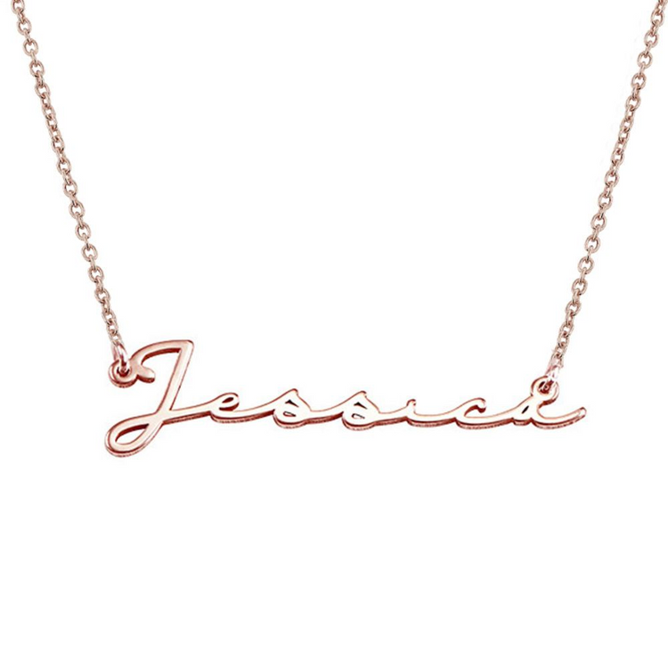 925 Sterling Silver Personalized Signature Style Name Necklace, Gift for Mom
