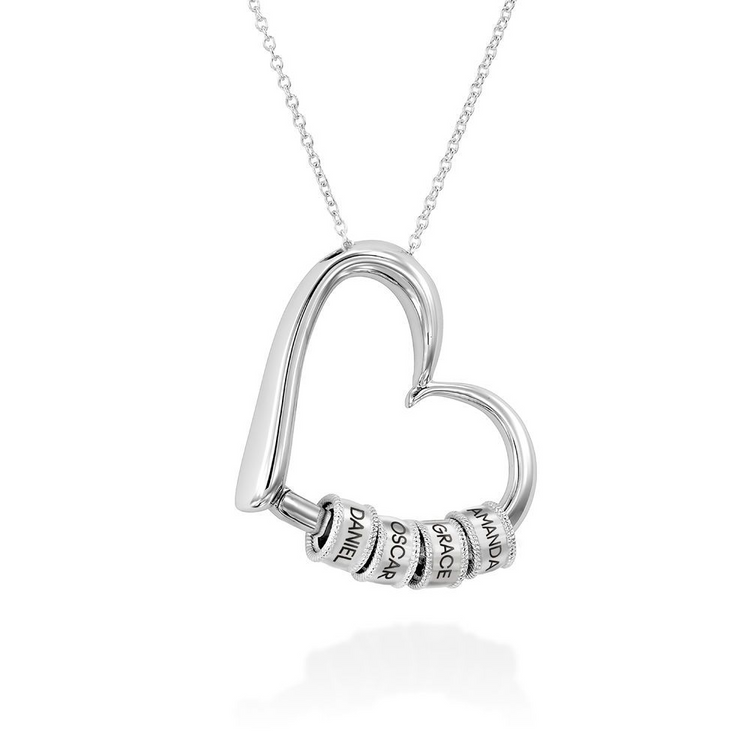 925 Sterling Silber Charming Hart Anhänger Halskette Nam plattierte Halskette, Geschenk für Mama