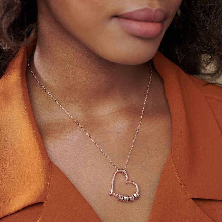 925 Sterling Silber Charming Hart Anhänger Halskette Nam plattierte Halskette, Geschenk für Mama