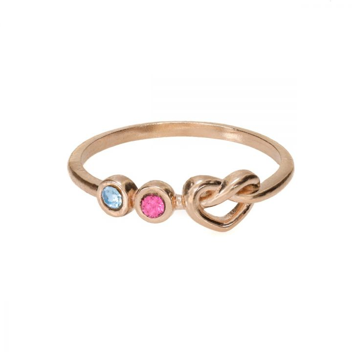 925 Sterling Silver Ties of The Heart Birthstone Ring