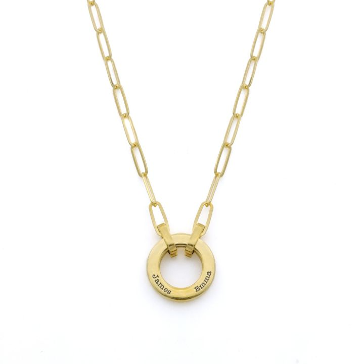 925 Sterling Silver Family Circle Link Chain Name Necklace