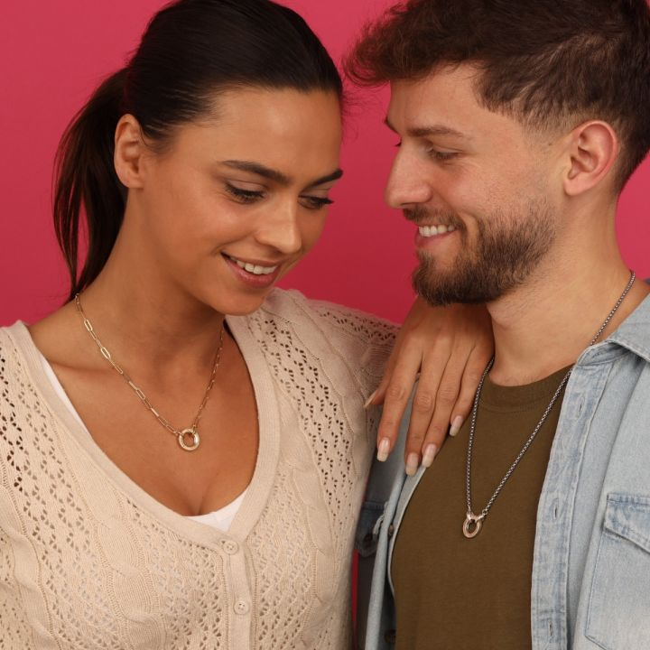 925 Sterling Silver Family Circle Link Chain Name Necklace