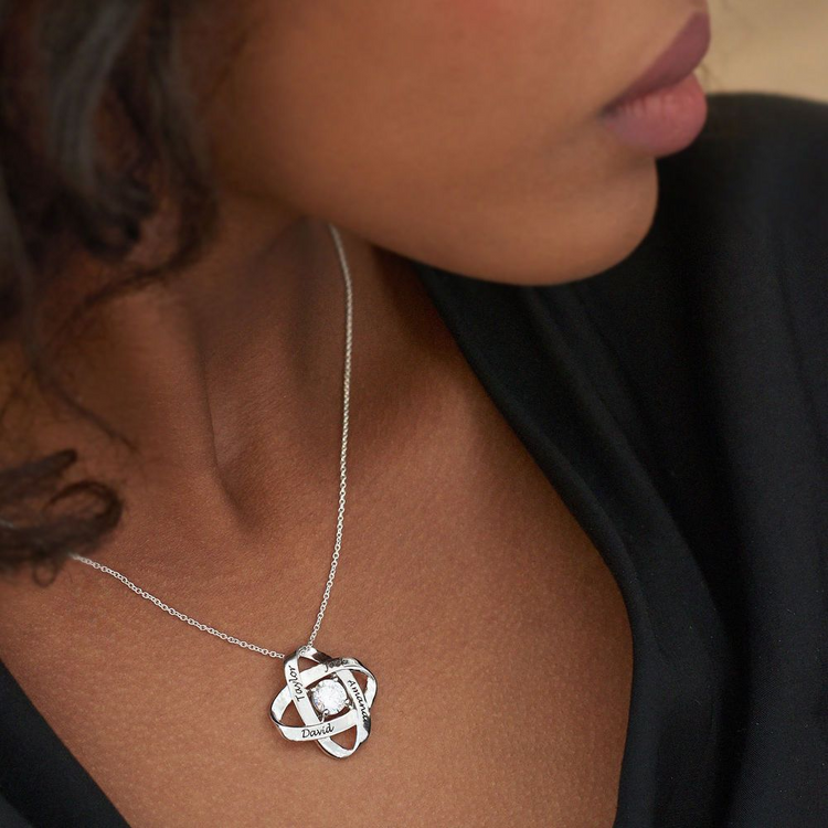 925 Sterling Silver Galaxy Necklace With Zirconia Nameplated Necklace