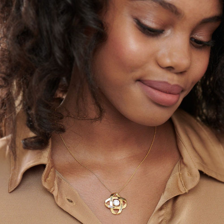 925 Sterling Silver Galaxy Necklace With Zirconia Nameplated Necklace