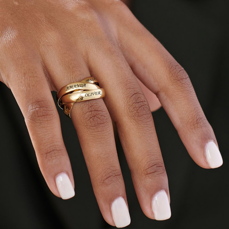 925 Sterling Silver Russian Rin Nameplated Personalized Ring