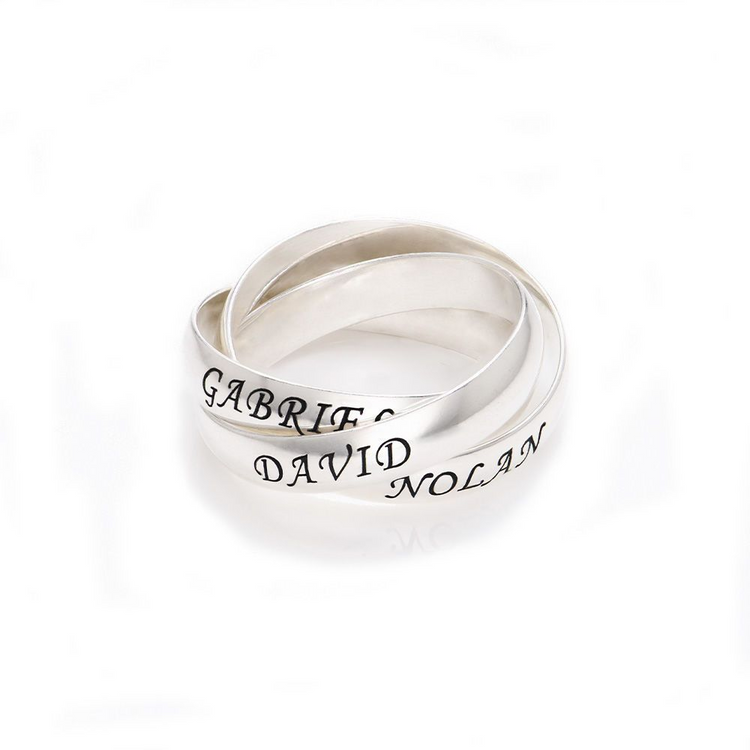 925 Sterling Silver Russian Rin Nameplated Personalized Ring