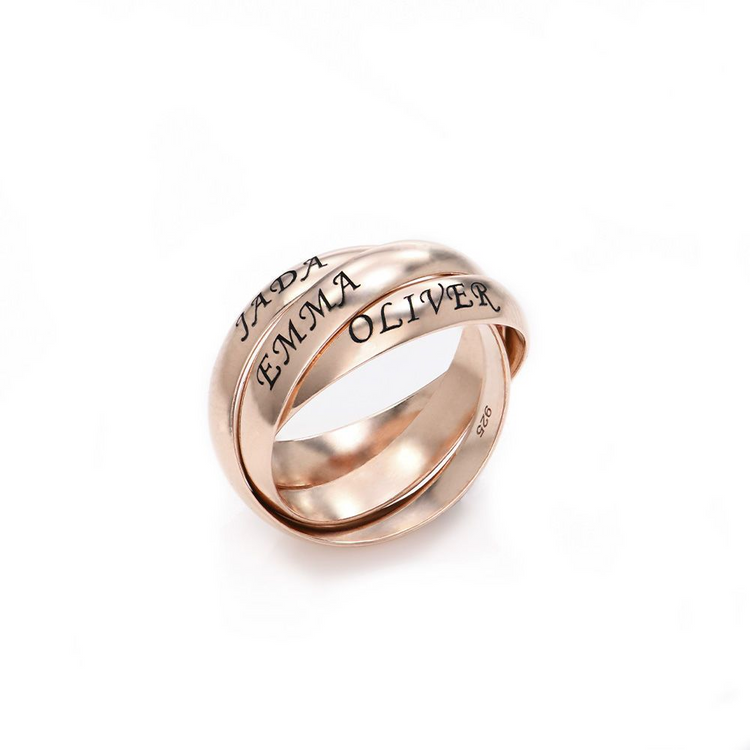 925 Sterling Silver Russian Rin Nameplated Personalized Ring