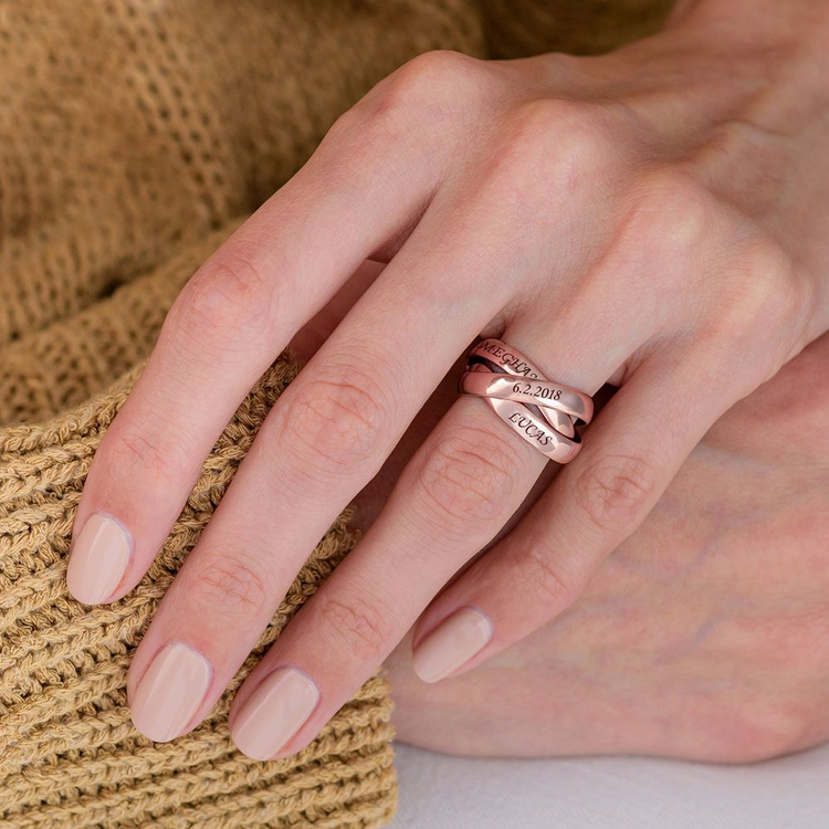 925 Sterling Silver Russian Rin Nameplated Personalized Ring