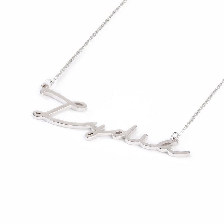 925 Sterling Silver Personalized Signature Style Name Necklace