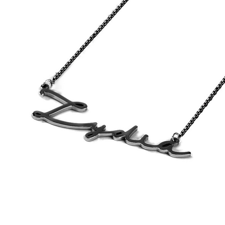 925 Sterling Silver Personalized Signature Style Name Necklace