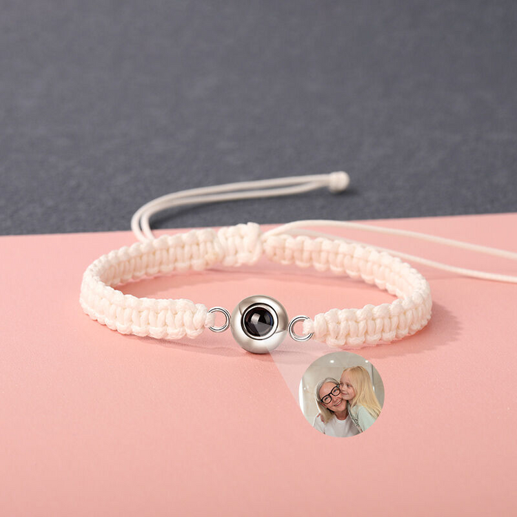 Personalized Braided Black Rope Photo Projection Bracelet Sweet Cool Gift