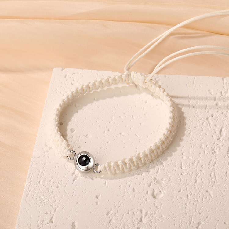 Personalized Braided Black Rope Photo Projection Bracelet Sweet Cool Gift