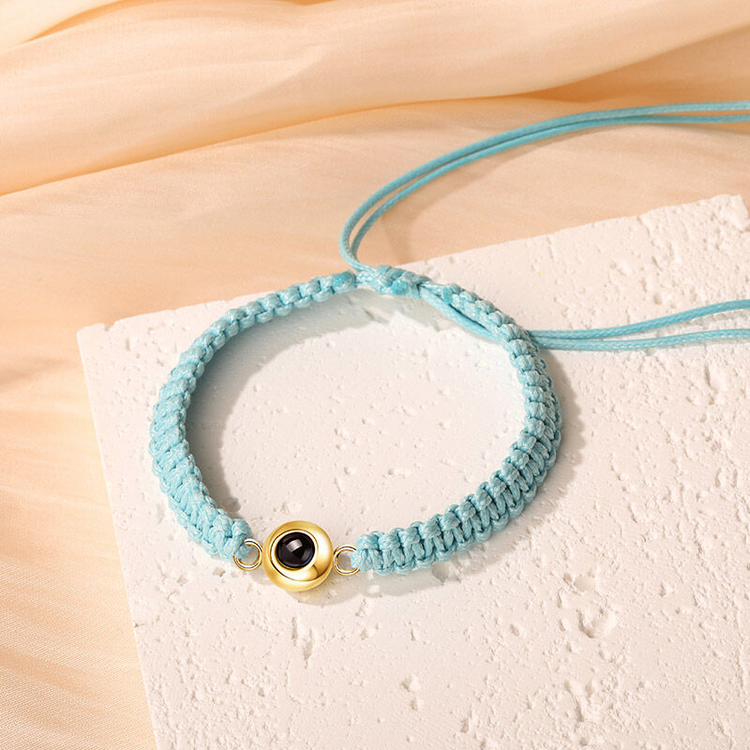 Personalized Braided Black Rope Photo Projection Bracelet Sweet Cool Gift