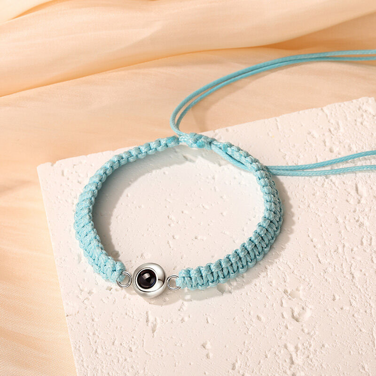 Personalized Braided Black Rope Photo Projection Bracelet Sweet Cool Gift