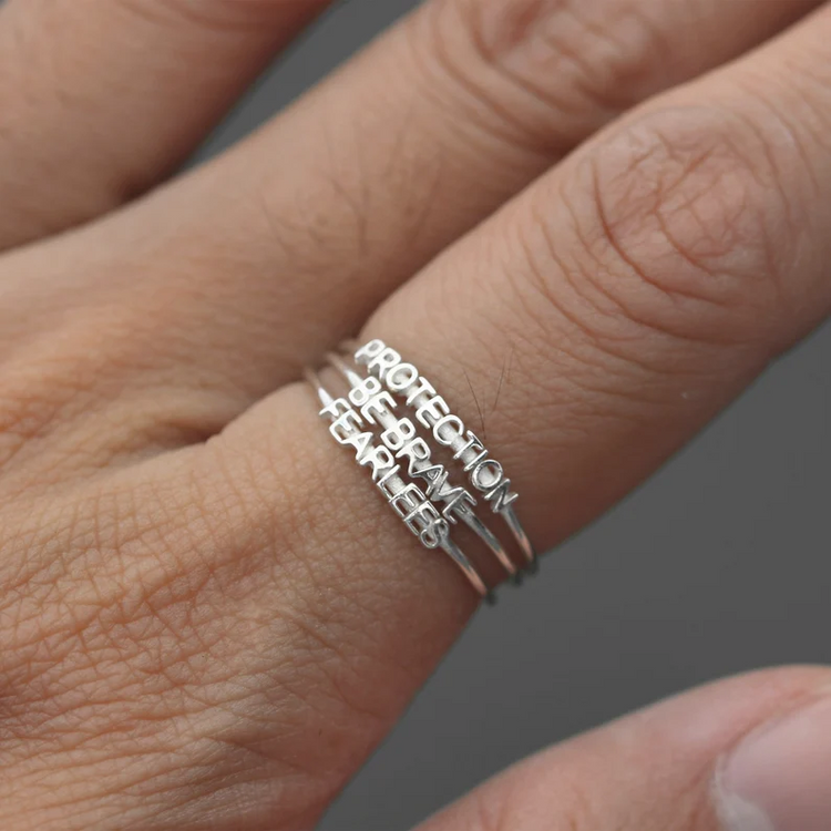 925 Sterling Silver Personalized Tiny Name Ring Nameplate Ring