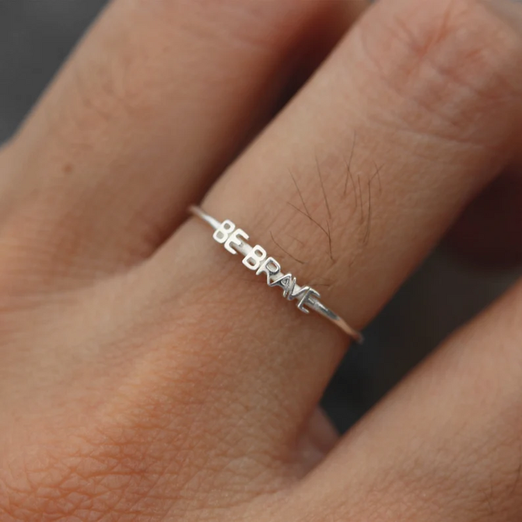 925 Sterling Silver Personalized Tiny Name Ring Nameplate Ring