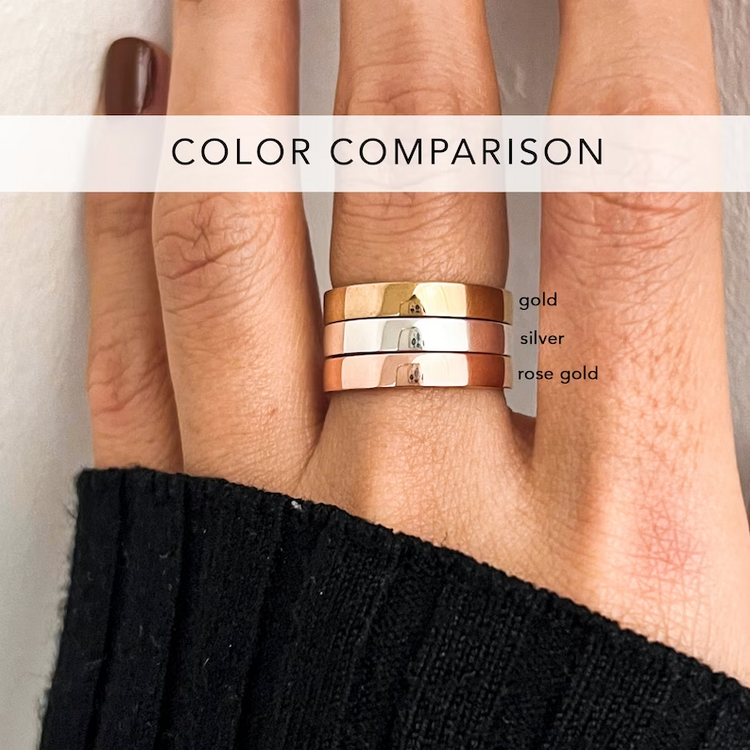 Bague d'inspiration carrée en argent sterling 925 ''Je suis assez''