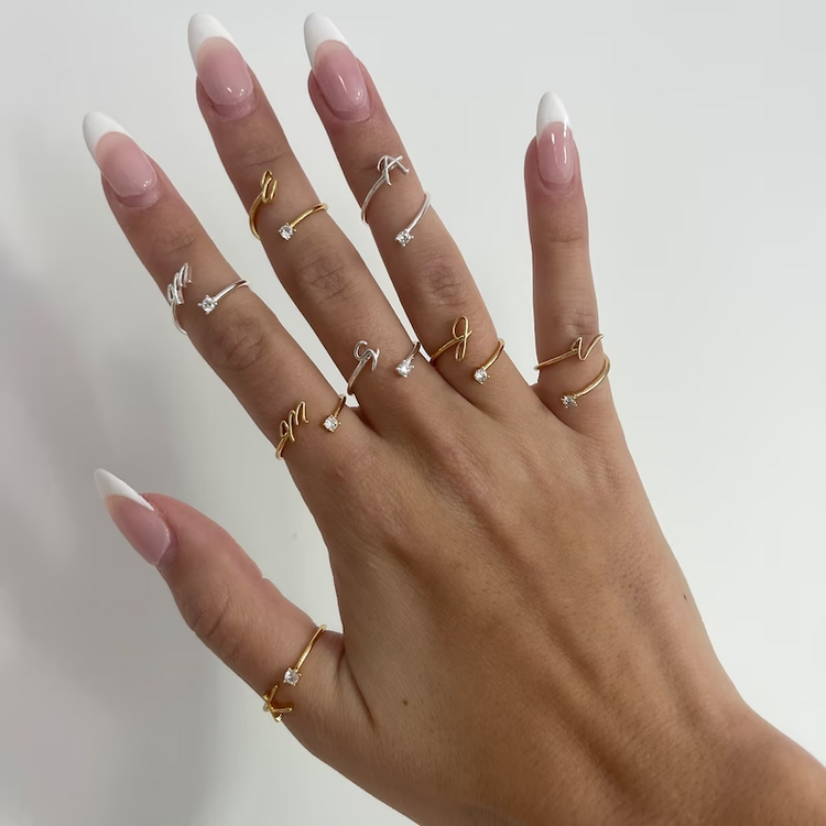 925 Sterling Silver Bridesmaid Gifts Bridesmaid Proposal Maid of Honor Gift Initial Ring