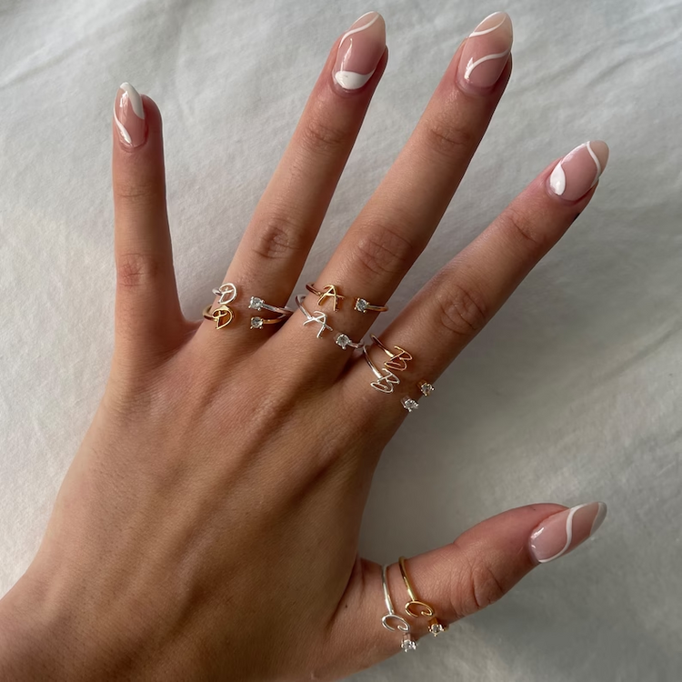 925 Sterling Silver Bridesmaid Gifts Bridesmaid Proposal Maid of Honor Gift Initial Ring