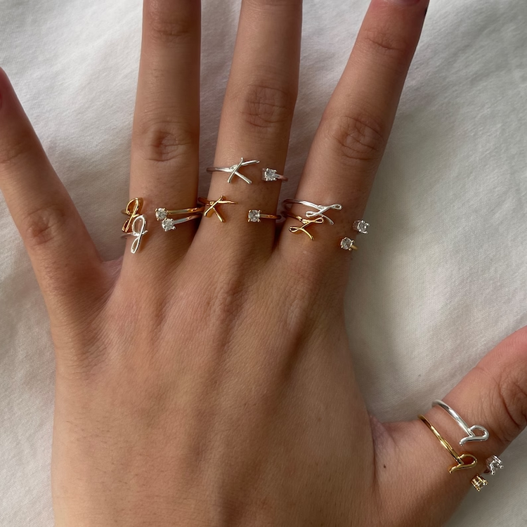 925 Sterling Silver Bridesmaid Gifts Bridesmaid Proposal Maid of Honor Gift Initial Ring