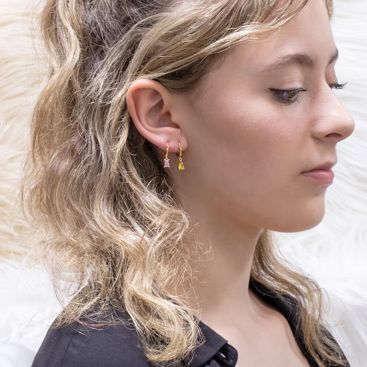 Boucles d'oreilles en argent sterling 925, boucles d'oreilles en diamant jaune avec charme Champagne Topaz Gem pour la pierre de naissance de novembre cadeaux d'anniversaire