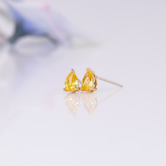 Boucles d'oreilles en argent sterling 925, boucles d'oreilles en diamant jaune avec charme Champagne Topaz Gem pour la pierre de naissance de novembre cadeaux d'anniversaire