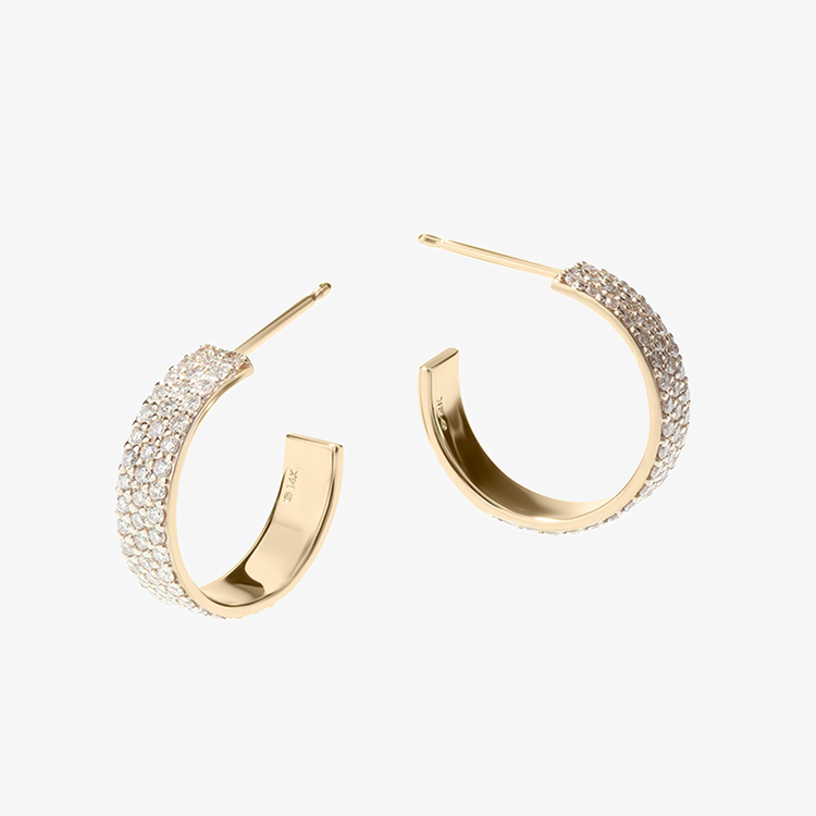 Boucles d'oreilles en argent sterling 925 15mm sans défaut diamant vanité Huggies