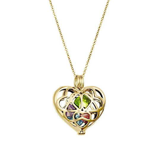 925 Sterling Silver Interlocking Hearts Birthstone Rose Gold Locket