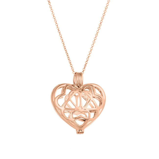 925 Sterling Silber ineinandergreifende Herzen Geburts stein Rose Gold Medaillon