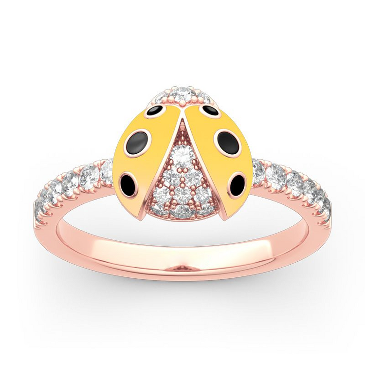 925 Sterling Silver Lucky Blue Ladybug Sterling Silver Ring