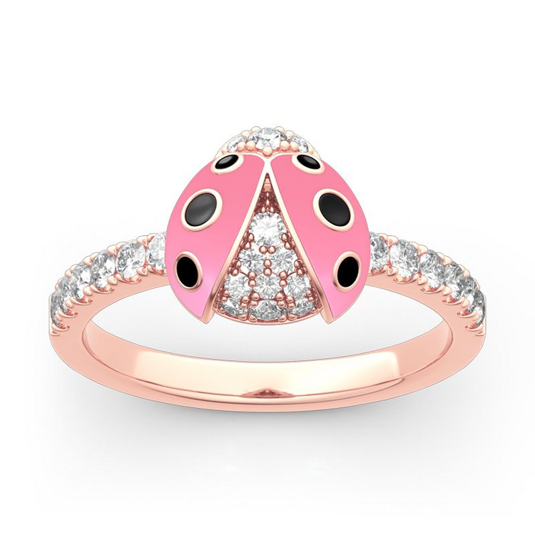 925 Sterling Silver Lucky Blue Ladybug Sterling Silver Ring