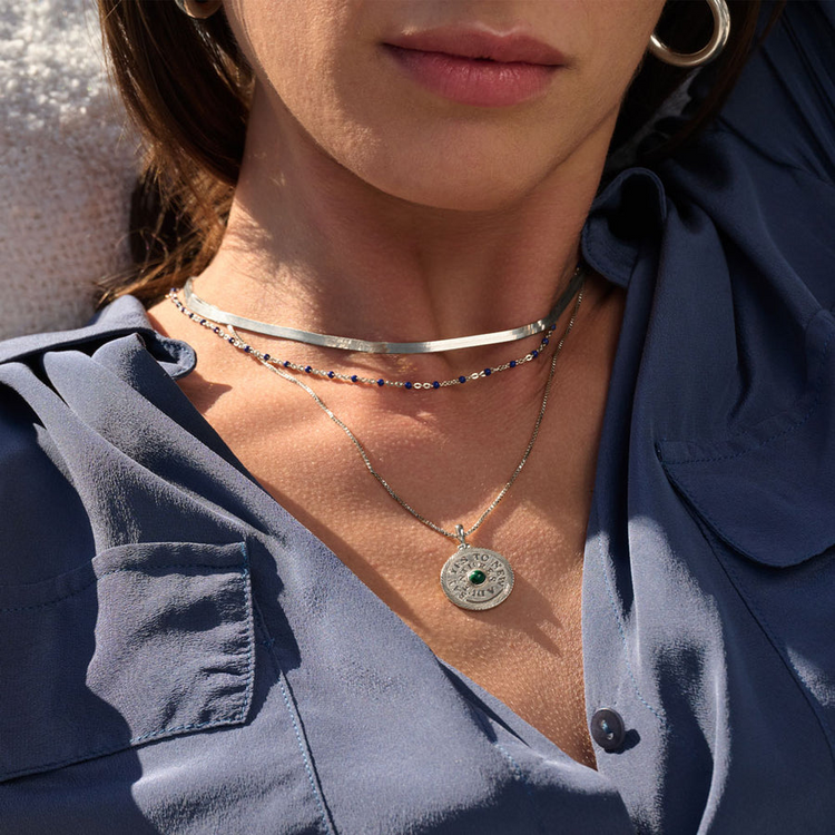 925 Sterling Silver Say Yes to New Adventures Affirmation Coin Necklace