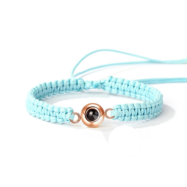 Personalized Braided Black Rope Photo Projection Bracelet Sweet Cool Gift