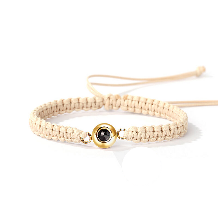 Personalized Braided Black Rope Photo Projection Bracelet Sweet Cool Gift