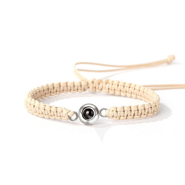 Personalized Braided Black Rope Photo Projection Bracelet Sweet Cool Gift