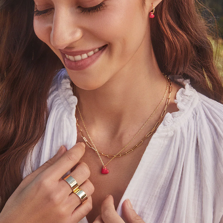 925 Sterling Silver Heart Prism Necklace Heart Pendant Necklace