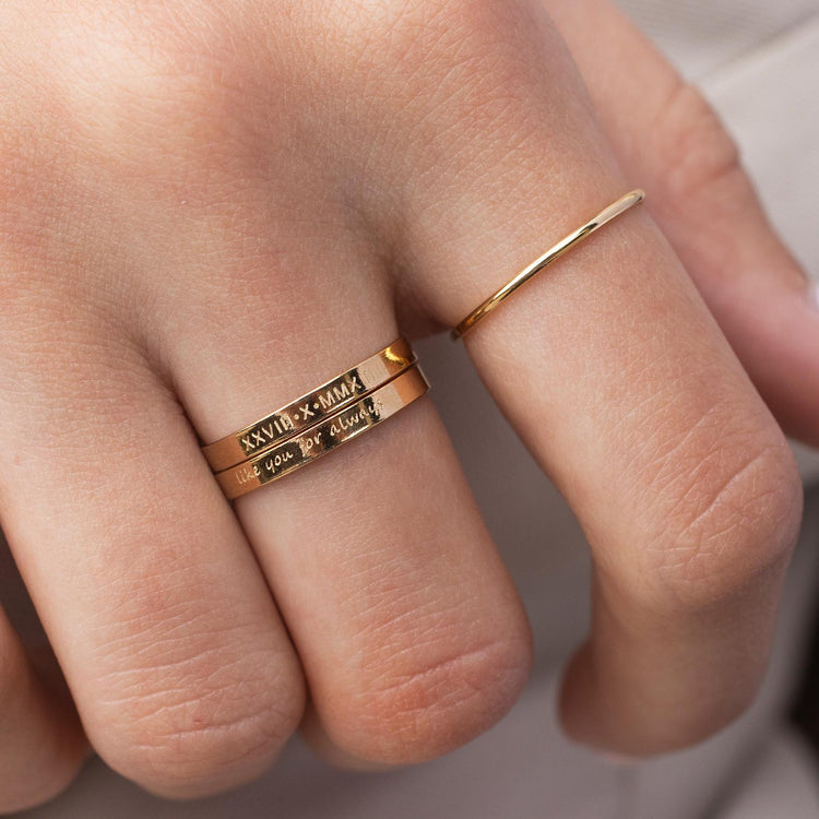 925 Sterling Silver Personalized Engraved Ring, Engraved Band