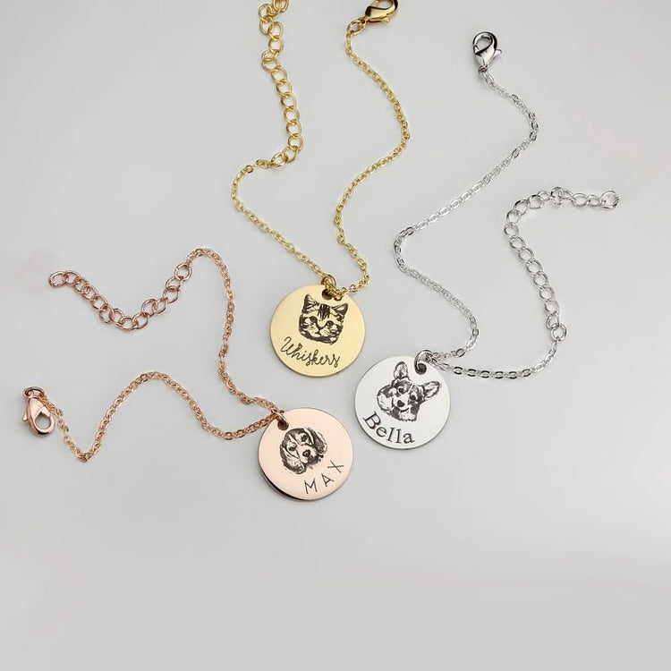 925 Sterling Silver Custom Pet Portrait Bracelet, Gift For Pet Lover - onlyone