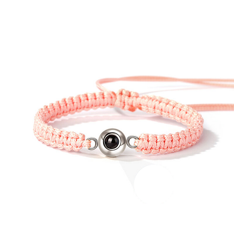 Personalized Braided Black Rope Photo Projection Bracelet Sweet Cool Gift