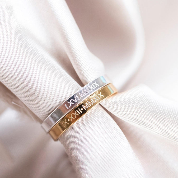 925 Sterling Silver Personalized Engraved Ring, Engraved Band