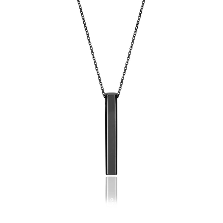 925 Sterling Silver Vertical Prisms Bar Necklace - onlyone
