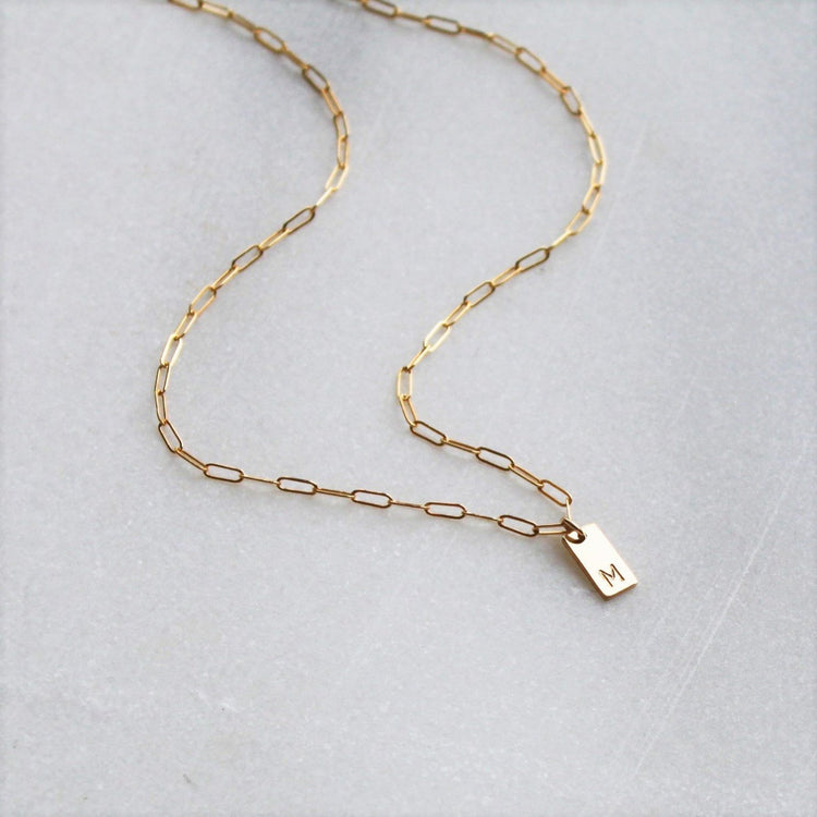 925 Sterling Silver Personalized Initial Necklace in Clip Chain