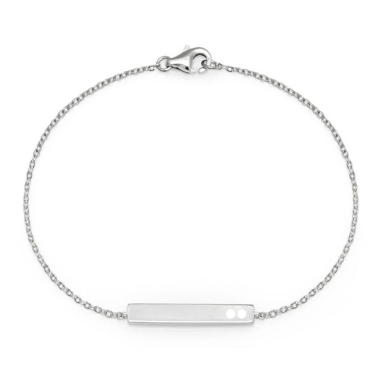 925 Sterling Silver Custom Bar Name Bracelet With Birthstone, Birthday Gift For Her